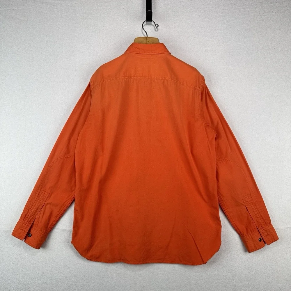 Polo Ralph Lauren Sunfaded Safari Shirt Men's L Orange Long Sleeve Button Up